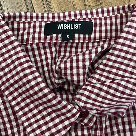 Wishlist button up gingham top size small EUC - Picture 3 of 4